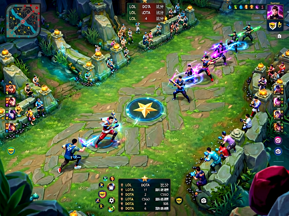 王者荣耀游戏画面，5v5 MOBA竞技对战场景
